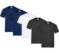 Fruit of the Loom - Maglietta da uomo, confezione da 5 pezzi, in cotone pesante, M, L, XL, XXL, 3XL, diversi colori, M