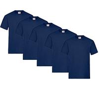 Fruit of the Loom - Maglietta da uomo, confezione da 5 pezzi, in cotone pesante, M, L, XL, XXL, 3XL, diversi colori, XXXL