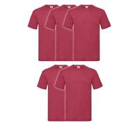 Fruit of the Loom Maglietta da uomo Valueweight, confezione da 5, Borsa in tessuto vintage Red Heather Myshirt, XXL
