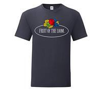 Fruit of the Loom - Maglietta iconica 150 con logo vintage sul petto, Marine profonde., m
