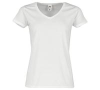 Fruit of the Loom Maglietta Ladies Iconic 150 V-Neck, bianco, M