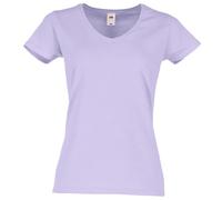 Fruit of the Loom Maglietta Ladies Iconic 150 V-Neck, Lavanda morbida, XXL