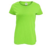 Fruit of the Loom - Maglietta Lady-Fit a Manica Corta - Donna (XL) (Verde Lime)