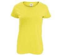 Fruit of the Loom - Maglietta Lady-Fit a Manica Corta - Donna (XS) (Giallo)