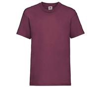 Fruit Of The Loom, maglietta per bambini nera, tutte le età Burgundy 7-8 Anni
