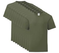 Fruit of the Loom - Magliette Basic Unisex da 10 Pezzi, Grigio Cenere, Tinta Unita, Manica Corta, Taglia M