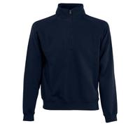 Fruit of the Loom-Maglione da Uomo con Collo a Zip, Felpa Blu - Navy X-Large