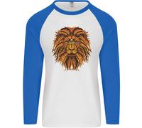 Fruit of the Loom Mandala Art Lion Uomo Maglia Baseball Manica Lunga
