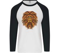 Fruit of the Loom Mandala Art Lion Uomo Maglia Baseball Manica Lunga