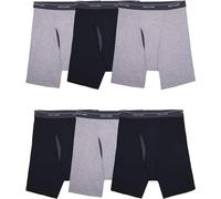 Fruit of the Loom Men's Coolzone Boxer Briefs, Moisture Wicking & Breathable, Assorted Color Multipacks Corti, Confezione da 6-Nero/Grigio, XL (Pacco da 6) Uomo