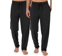 Fruit of the Loom Men's Extended Sizes Jersey Knit Sleep Pajama Lounge Pant (1 & 2 Packs) Pantalone del Pigiama, Nero/Nero (Confezione da 2), 3X (Pacco da 2) Uomo