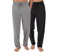 Fruit of the Loom Men's Extended Sizes Jersey Knit Sleep Pajama Lounge Pant (1 & 2 Packs) Pantaloni Pigiama, Nero/Grigio, XXXL (Pacco da 2) Uomo