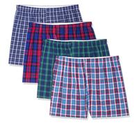 Fruit of the Loom mens Premium Tag-free Cotton Boxer Shorts Boxer - 4 Pack Woven Assorted Large US
