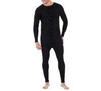 Fruit of the Loom Men's Premium Thermal Union Suit Black Medium