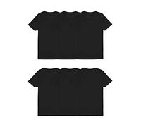 Fruit of the Loom Men's Stay Tucked Crew T-Shirt, Classic Fit - Black - 6 Pack, Large