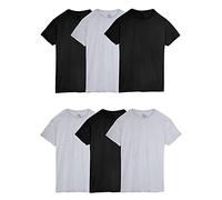 Fruit of The Loom Men's Stay Tucked Crew T-Shirt, Classic Fit - Black/Grey - 6 Pack, Medium