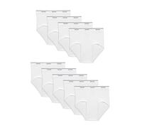 Fruit of the Loom mens Tag-free Cotton Briefs 9 Pack - White Medium