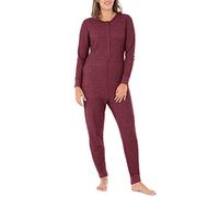 Fruit of the Loom Micro Waffle Premium Thermal Union Suit Pantaloni Pigiama, Merlot Heather, M/L Donna