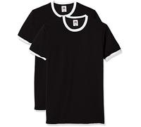 Fruit of the Loom Model_Name, T-Shirt Uomo, Multicolore (Black/White), XL