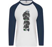 Fruit of the Loom Monkey Music Ghetto Blaster Retro Maglia a Maniche Lunghe Uomo