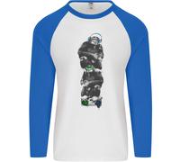 Fruit of the Loom Monkey Music Ghetto Blaster Retro Maglia a Maniche Lunghe Uomo