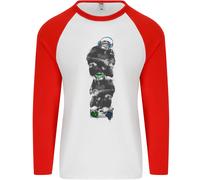 Fruit of the Loom Monkey Music Ghetto Blaster Retro Maglia a Maniche Lunghe Uomo