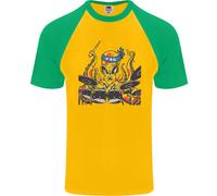 Fruit of the Loom Octopus Drummer T-Shirt Baseball Uomo Cotone