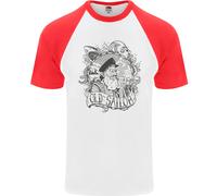Fruit of the Loom Old Sailor White Shark Octopus Captain Uomo T-Shirt Baseball