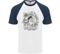 Fruit of the Loom Old Sailor White Shark Octopus Captain Uomo T-Shirt Baseball