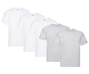 Fruit of the Loom Original T - Maglietta a maniche corte da uomo, confezione da 5 pezzi, XXL