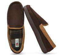 Fruit of the Loom Pantofola veneziana da uomo in microsuede - Confortevole, suola in memory foam, Zapatillas Cómodas interno/esterno, lavabile in lavatrice, Marrone, 13-14