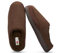 Fruit of the Loom Pantuflas - Pantofole da uomo a nido d'ape, in pile, suola in memory foam, per interni/esterni, lavabili in lavatrice, Marrone, 7-8