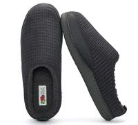 Fruit of the Loom Pantuflas - Pantofole da uomo a nido d'ape, in pile, suola in memory foam, per interni/esterni, lavabili in lavatrice, Charc, 13-14