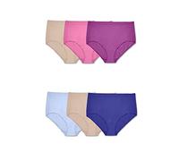 Fruit of the Loom Plus Size Underwear Intimo, Slip Taglie Forti-Misto Cotone-Confezione da 6, 3XL (Pacco da 6) Donna
