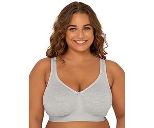 Fruit of the Loom Plus Size Wireless Cotton Bra Reggiseno Altamente Coprente, Grigio Erica, 7F da Donna
