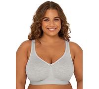 Fruit of the Loom Plus Size Wireless Cotton Bra Reggiseno Altamente Coprente, Opaque, Grigio, 8C Donna