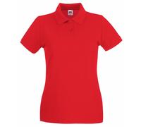 Fruit of the Loom - Polo 100% Cotone - Donna (M) (Rosso)