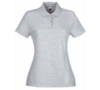 Fruit of the Loom, polo da donna a maniche corte, 65% poliestere/35% cotone Heather Grey Small
