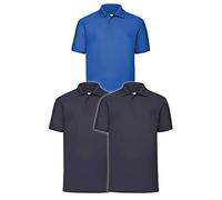 Fruit of the Loom Polo da uomo (confezione da 3), 2Deepnavy1royal, L