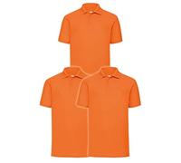 Fruit of The Loom - Polo da Uomo, Confezione da 3 Arancione 3XL