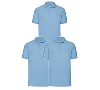 Fruit of the Loom 63-402-0 Polo, Blu Pastello, L (Pacco da 3) Uomo