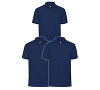 Fruit of The Loom - Polo da Uomo, Confezione da 3 Blu Scuro L