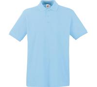 Fruit Of The Loom, Polo da uomo, in cotone, qualità premium, bottoni in tinta Sky Blue XX-Large