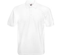 Fruit of the Loom - Polo in piqué, tinta unita, 5 colori, 65% poliestere / 35% cotone, taglie dalla S alla 4XL bianco M