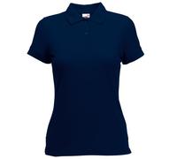 Fruit of the Loom - Polo Manica Corta - Donna (L) (Blu Scuro)