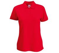 Fruit of the Loom - Polo Manica Corta - Donna (M) (Rosso)