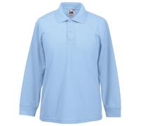 Fruit of the Loom - Polo Manica Lunga - Bambino (9-11 Anni) (Azzurro Cielo)