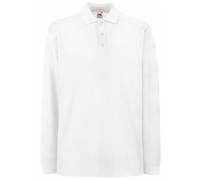 Fruit Of The Loom, Polo Manica Lunga, Uomo, Bianco, Medium