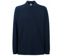 Fruit Of The Loom, Polo Manica Lunga, Uomo, Blu navy, Large
