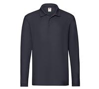 Fruit Of The Loom, Polo Manica Lunga, Uomo, Blu navy, X-Large